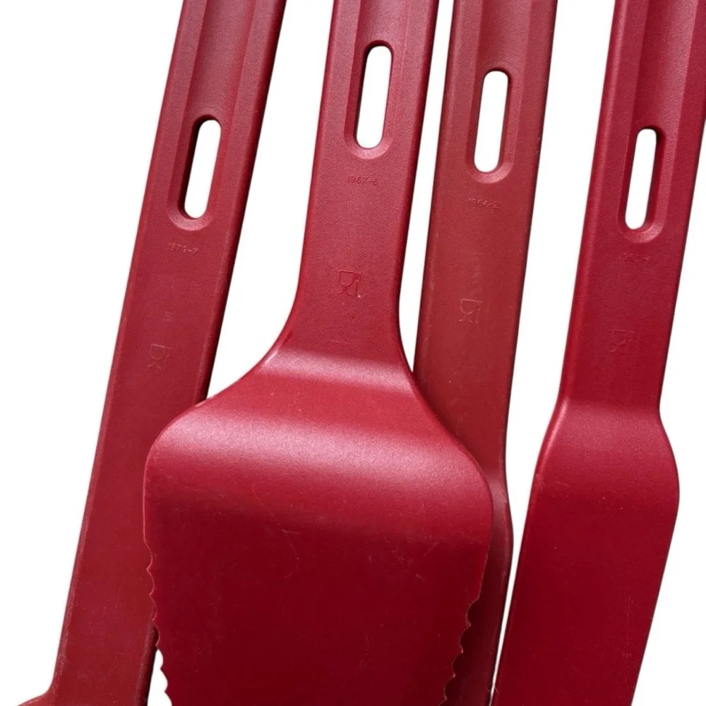 Tupperware Kitchen Duos 4 Pc Kitchen Utensils Paprika Red Spoon Pie Fork Spatula